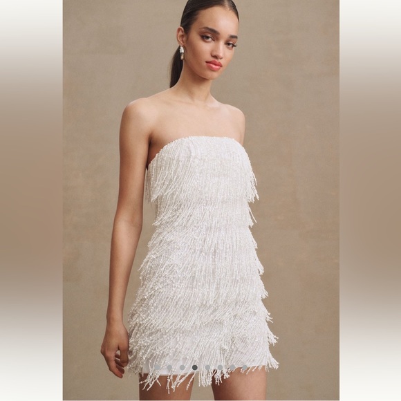 BHLDN Dresses & Skirts - Anthro BHLDN Arabella Strapless Sequin Fringe Mini Dress new with tags sold out…